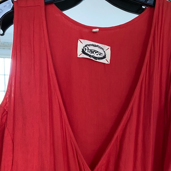 Red Indian Cotton Dancing Swirl Cocktail Dress - Picture 4 of 10